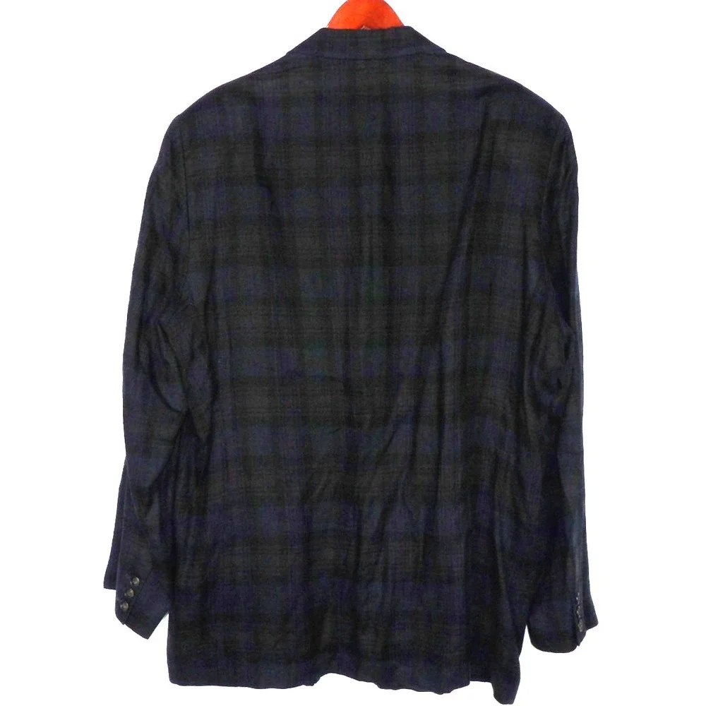 Banana Republic 100% Linen 3 Button Plaid Vintage Blazer Men's XL